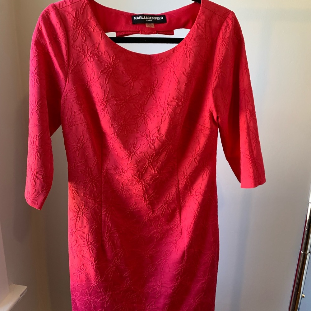 Karl Lagerfeld flower embroidered print dress in pink. Perfect condition